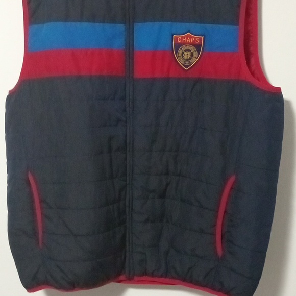 Mens Chaps Winter Puffer Vest XL.Blue Red - Picture 2 of 5